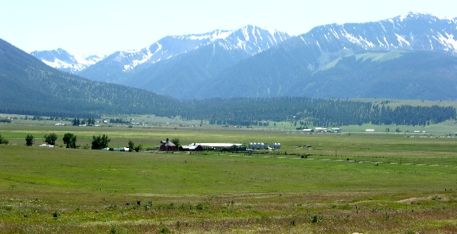 view over farmland in Joseph, OR