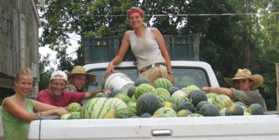 apprentices with melon truck