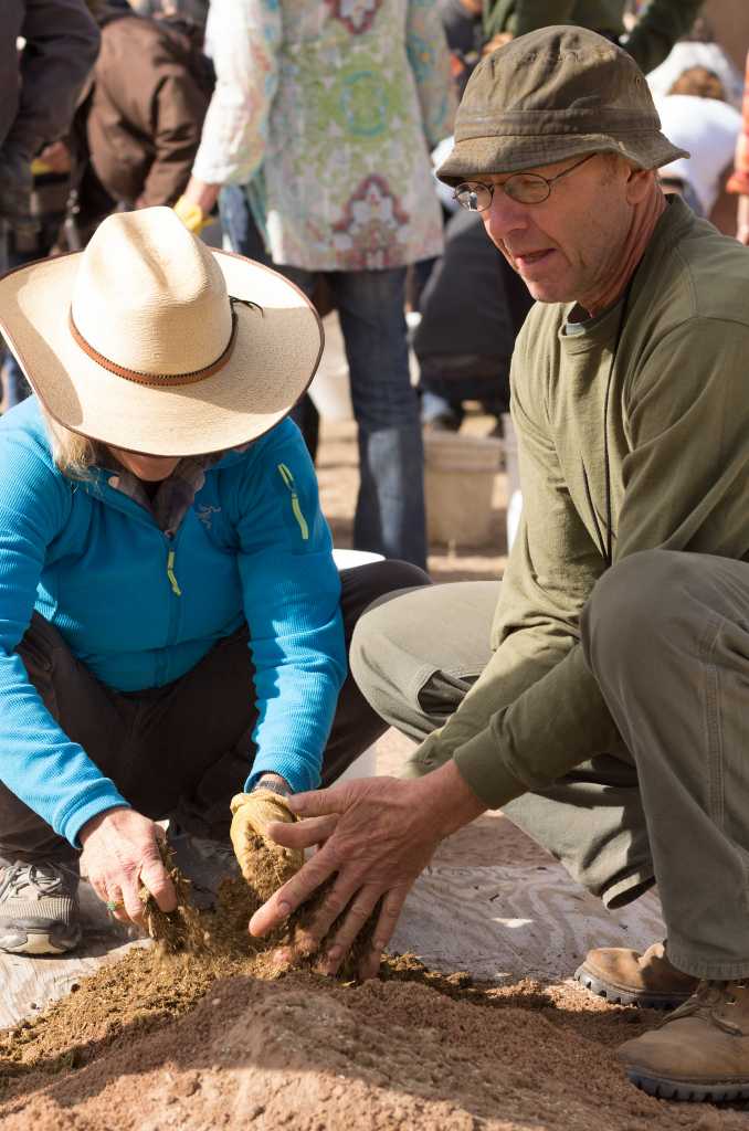 Making biodynamic tree paste at the Tesuque Pueblo