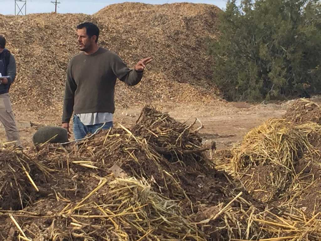 Cesar Barrioneuvo talks about compost making at Abiquiu Valley Farm