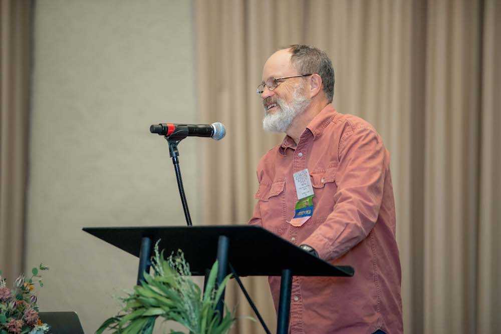 Wali Via during keynote presentation &quot;Biodynamics in Practice: Stories of Regeneration&quot;