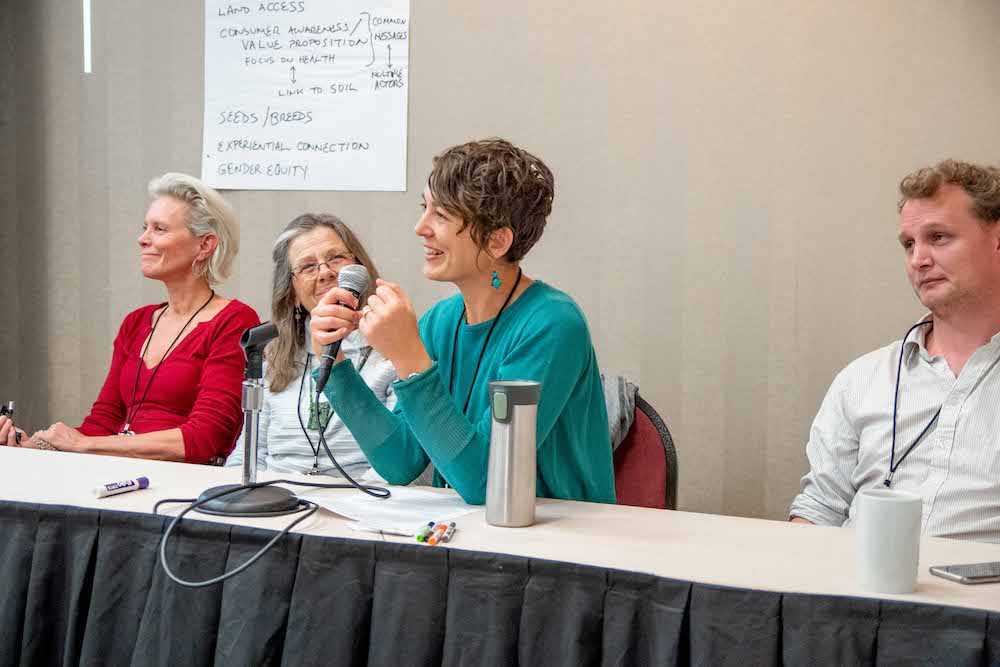 Elizabeth Candelario, Pat Frazier, Thea Maria Carlson, and Tarry Bolger during &quot;Growing Biodynamic Certification with Integrity&quot;