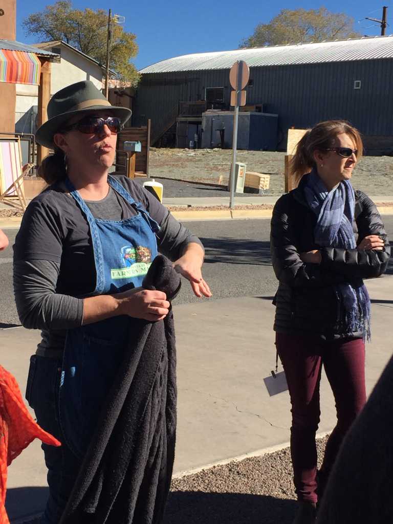 Kierstan Pickens, Director of the Santa Fe Farmers&#039; Market Institute, leads an informative walk to the legendary Santa Fe Farmers&#039; Market