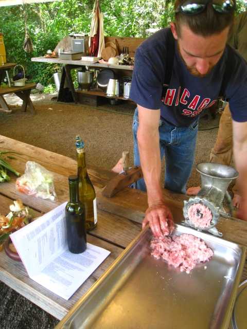 Grinding pork for paté